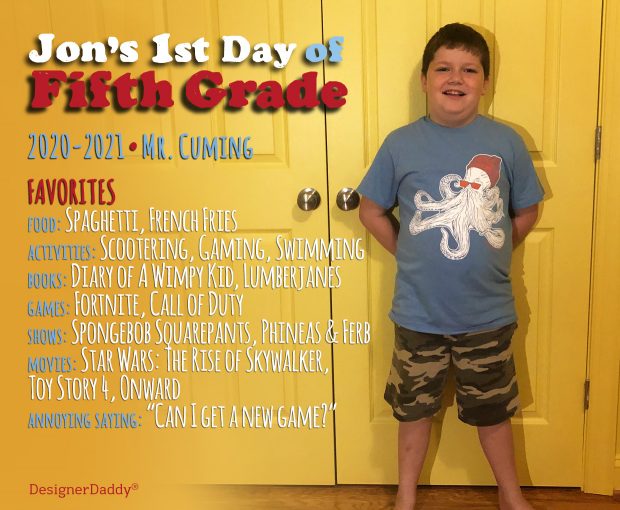 First Day of School: Fifth Grade